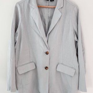 Tahari Light Gray Linen Blazer